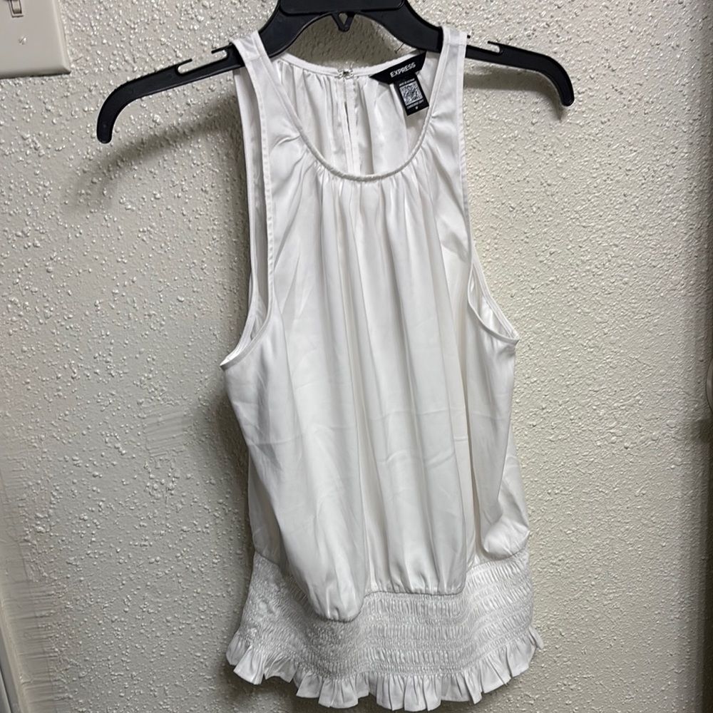 Express White Sleeveless Top